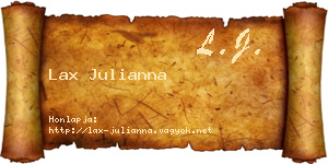 Lax Julianna névjegykártya